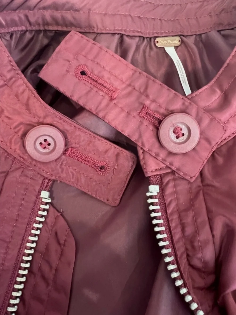 Free People Wine Red Bomber Jacket